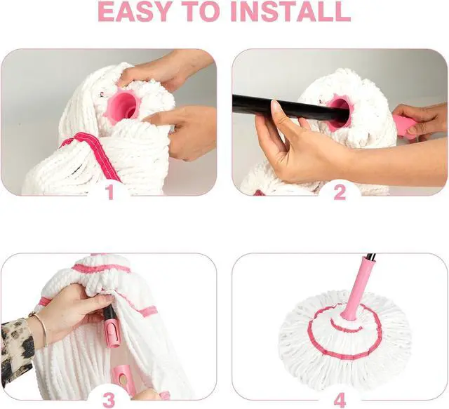 Alt view image 4 of 6 - Replacement Mop Head,Suitable for XXFLOWER Self-Wringing Twist Mop | Replacement Self-Wringing Mop,Hand Washable for Floor, Kitchen, Bedroom, Indoor and Outdoor Cleaning (Not Include Handle)