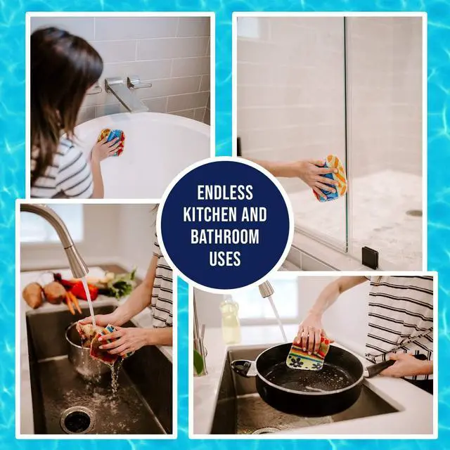 Alt view image 3 of 7 - Scratchless Cleaning Pad (2 Pack) for Cleaning Kitchen, Bathroom and Household | Great for Non-Stick Cookware | Reusable | Long-Lasting | Environmentally Friendly