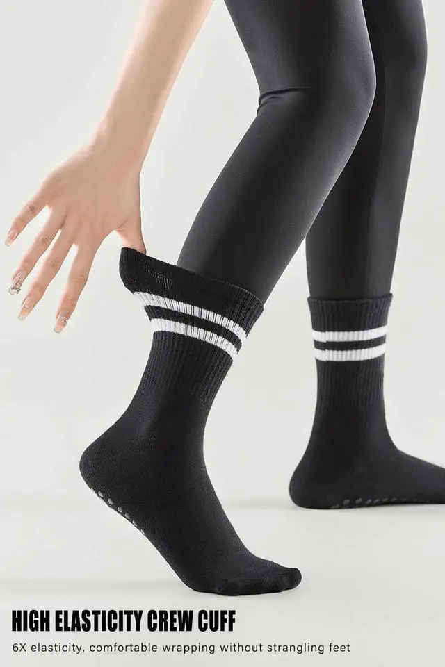 Alt view image 5 of 7 - Non Slip Yoga Grip Pilates Socks for Women and Men Anti Slipper Grippy Socks for Ballet, Hospital, Dance