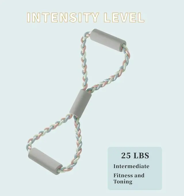 Alt view image 2 of 7 - Resistance Bands, Figure 8 Exercise Bands for Women Men, 8 Shaped Resistance Rubber Band for ArmsHand Stretcher for Yoga, Pilates
