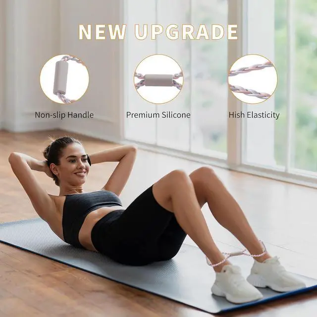 Alt view image 5 of 7 - Resistance Bands, Figure 8 Exercise Bands for Women Men, 8 Shaped Resistance Rubber Band for ArmsHand Stretcher for Yoga, Pilates