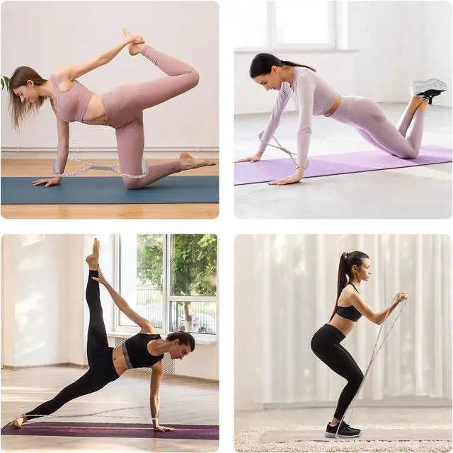 Alt view image 4 of 7 - Resistance Bands, Figure 8 Exercise Bands for Women Men, 8 Shaped Resistance Rubber Band for ArmsHand Stretcher for Yoga, Pilates