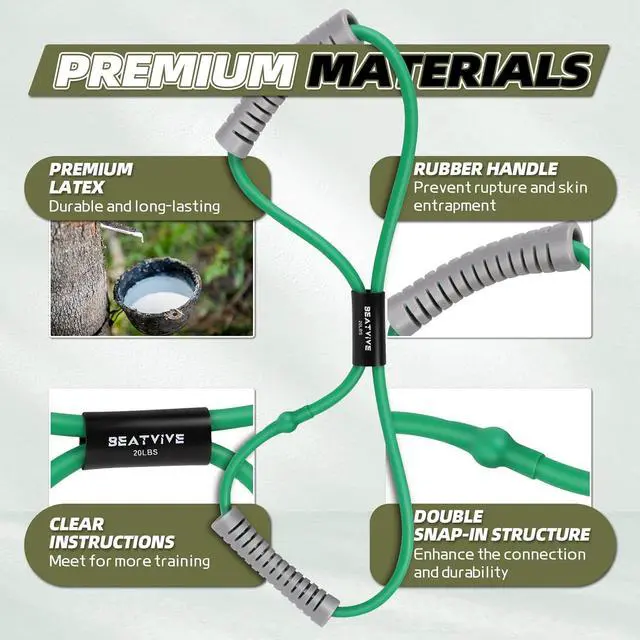 Alt view image 2 of 7 - Figure 8 Resistance Bands with Handles, Arm Resistance Bands | Home Workout, Physical Therapy, Strength Training, Travel Portable, Arm workouts