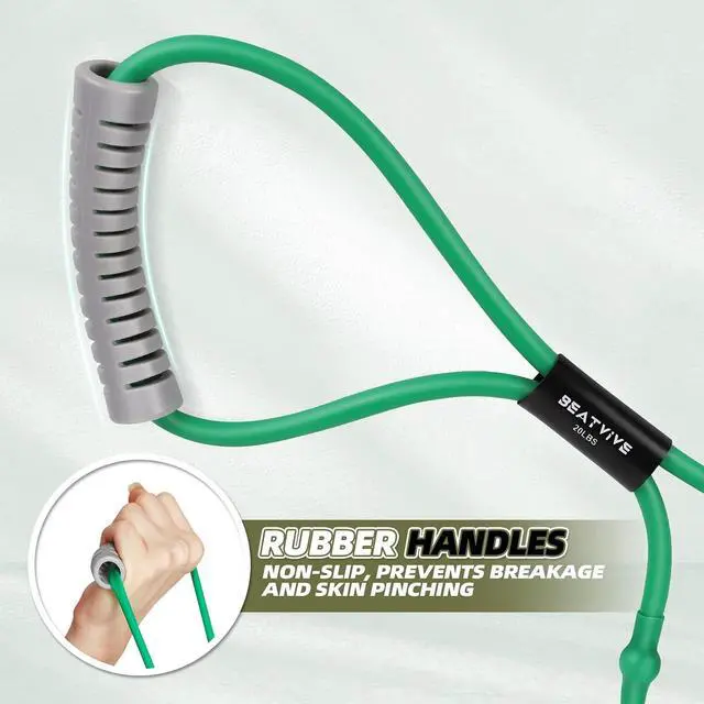 Alt view image 4 of 7 - Figure 8 Resistance Bands with Handles, Arm Resistance Bands | Home Workout, Physical Therapy, Strength Training, Travel Portable, Arm workouts