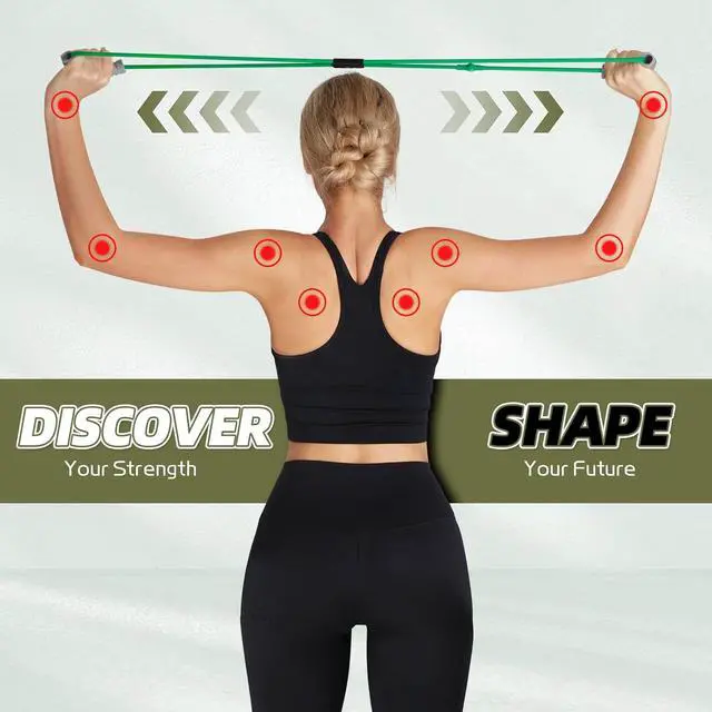Alt view image 3 of 7 - Figure 8 Resistance Bands with Handles, Arm Resistance Bands | Home Workout, Physical Therapy, Strength Training, Travel Portable, Arm workouts