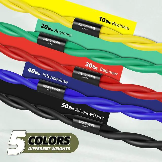 Alt view image 5 of 7 - Figure 8 Resistance Bands with Handles, Arm Resistance Bands | Home Workout, Physical Therapy, Strength Training, Travel Portable, Arm workouts
