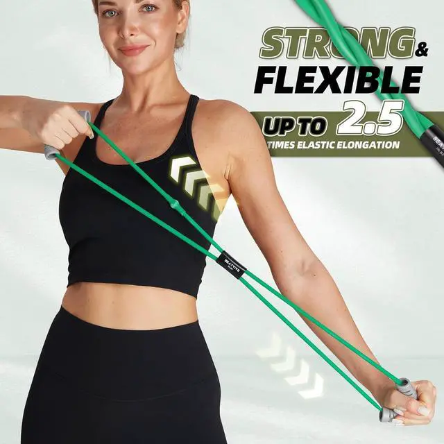 Alt view image 6 of 7 - Figure 8 Resistance Bands with Handles, Arm Resistance Bands | Home Workout, Physical Therapy, Strength Training, Travel Portable, Arm workouts