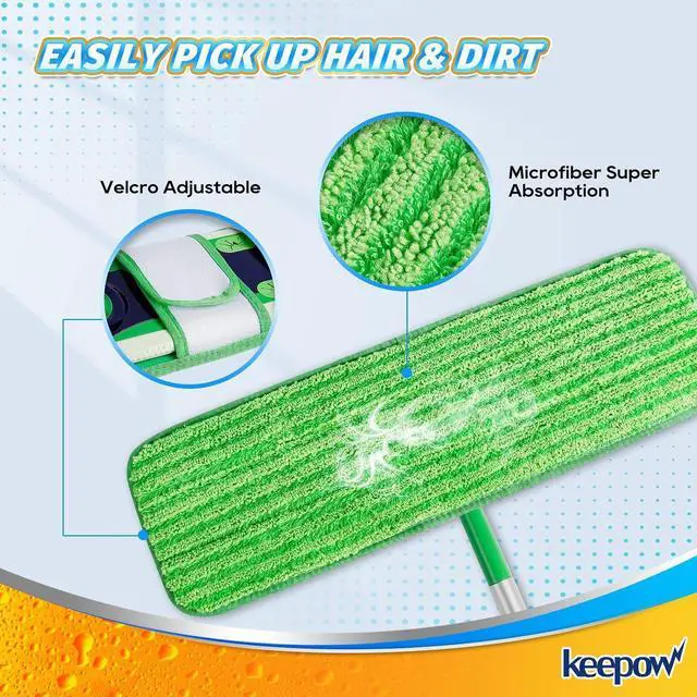 Alt view image 4 of 7 - KEEPOW XL Mop Pads Dry Sweeping Cloths Compatible with Swiffer XL Mops | Dry Refills Compatible with Swiffer XL Mop, Reusable Microfiber Mop Pads for Hardwood Floor, 2 Pack