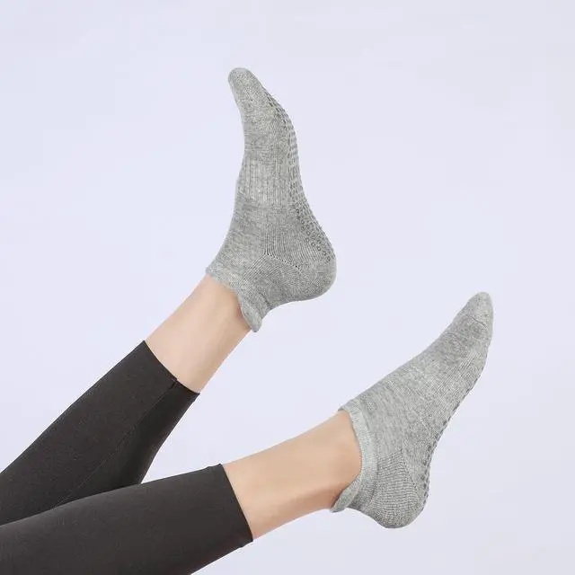 Alt view image 4 of 7 - Pilates Socks with Grips for Women Non Slip Yoga Barre Sticky Grippy Socks | Combed Cotton, Silicone Grip Dots, Heel Tab, Arch Support, Breathable Mesh, Closed Toe, Moisture-Wicking, US 5.5-9
