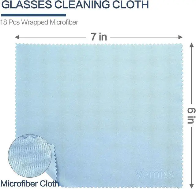 Alt view image 2 of 6 - Vemiss 6 Pack Microfiber Glasses Cleaning Cloth, Wipes Lens Eyeglasses & Screens - Reusable, Portable with Keychain & Pouch - Sunglasses, Jewelry, Phone Cleaner Cloth (Color 1)