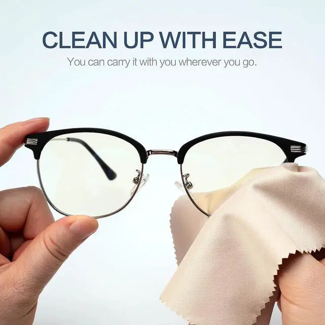 Alt view image 3 of 6 - Vemiss 6 Pack Microfiber Glasses Cleaning Cloth, Wipes Lens Eyeglasses & Screens - Reusable, Portable with Keychain & Pouch - Sunglasses, Jewelry, Phone Cleaner Cloth (Color 1)