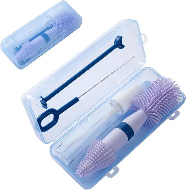 Main image of Small Silicone Baby Bottle Brush for Newborn Anti-Colic Baby Bottles | Portable Travel Bottle Cleaner Brush, Suit for Baby Bottles Less Than 8 OZ