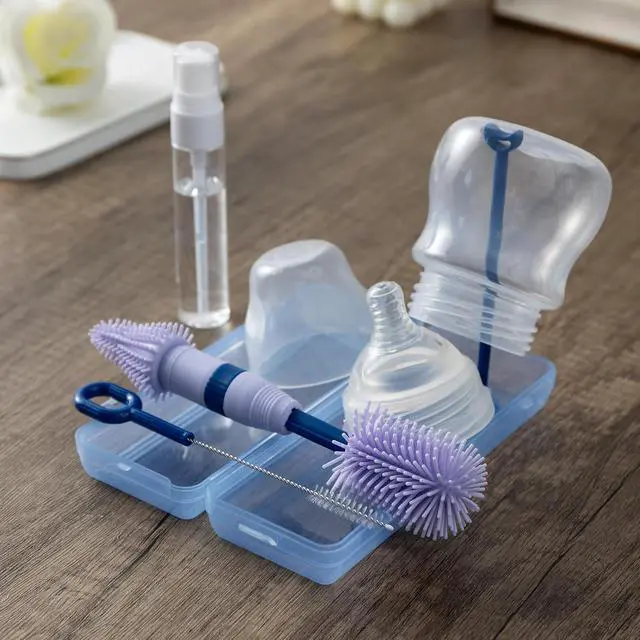 Alt view image 3 of 6 - Small Silicone Baby Bottle Brush for Newborn Anti-Colic Baby Bottles | Portable Travel Bottle Cleaner Brush, Suit for Baby Bottles Less Than 8 OZ