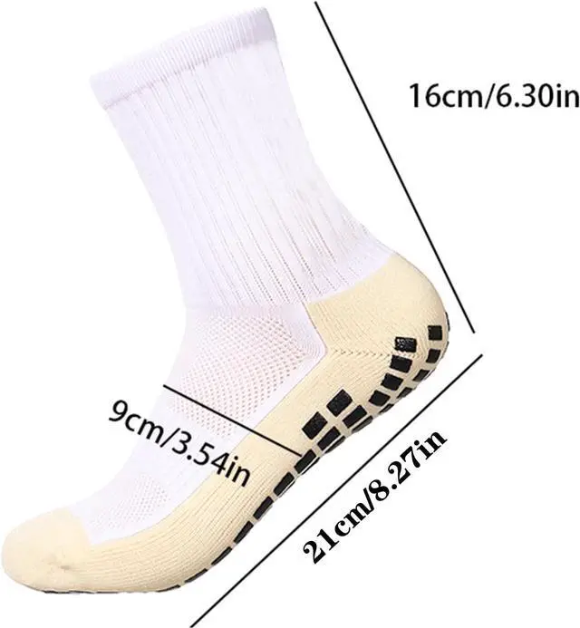 Alt view image 4 of 6 - 6/10 Pairs Grip Soccer Socks for Men Anti Slip Athletic Non-Slip Socks for Sports Football Basketball