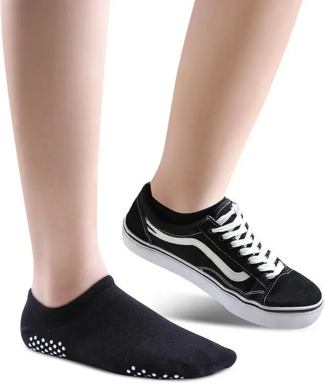 Alt view image 2 of 6 - Pilates Socks for Women with Grips: Large Area Non Slip Sole | Prevent Slipping for Yoga Barre Hospital 6 Pack