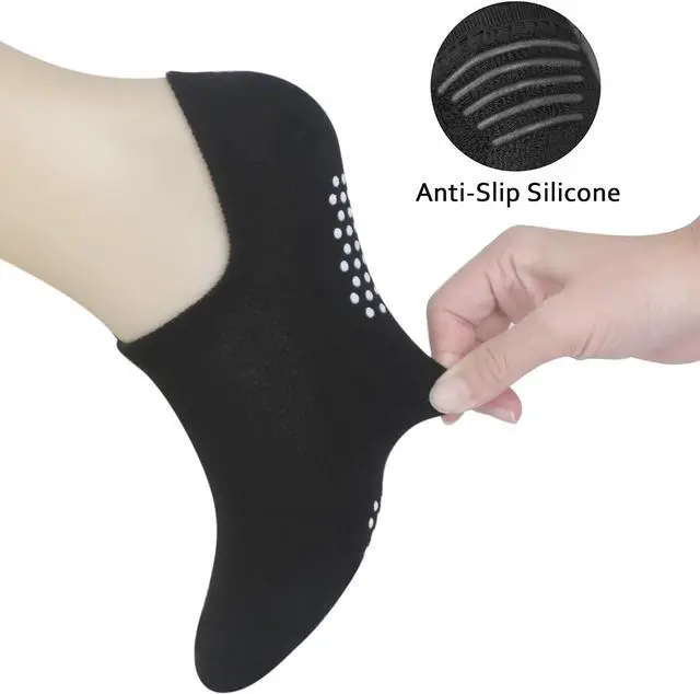 Alt view image 4 of 6 - Pilates Socks for Women with Grips: Large Area Non Slip Sole | Prevent Slipping for Yoga Barre Hospital 6 Pack