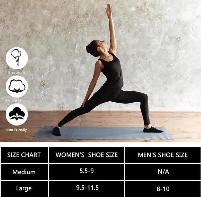Alt view image 5 of 6 - Pilates Socks for Women with Grips: Large Area Non Slip Sole | Prevent Slipping for Yoga Barre Hospital 6 Pack