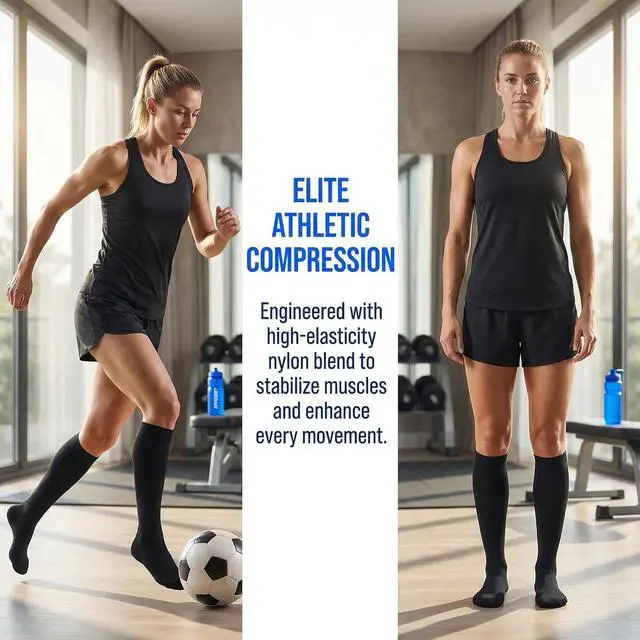 Alt view image 5 of 6 - 6 Pairs Womens Soccer Socks Stretchy Knee High Tube Colorful Football Athletic Team Socks for Women