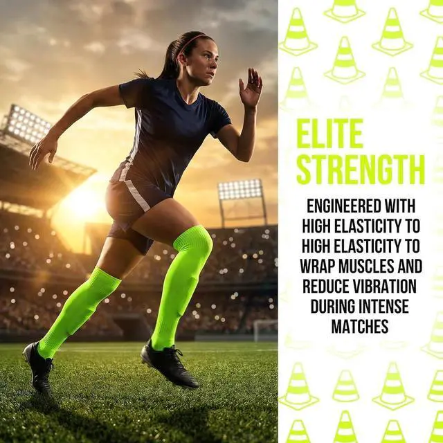 Alt view image 4 of 6 - 6 Pairs Womens Soccer Socks Stretchy Knee High Tube Colorful Football Athletic Team Socks for Women