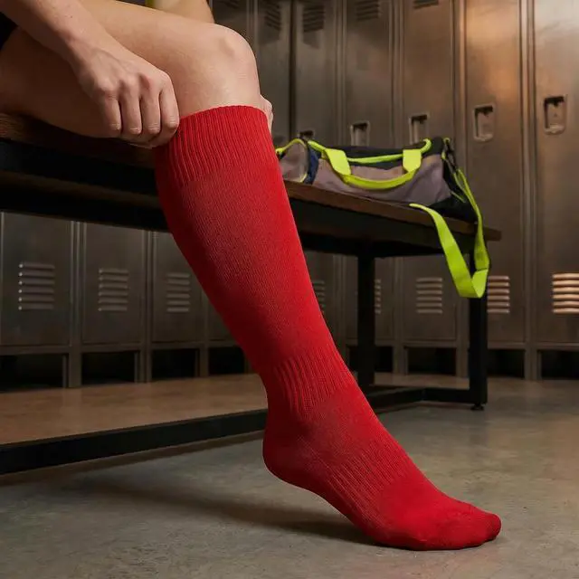 Alt view image 6 of 6 - 6 Pairs Womens Soccer Socks Stretchy Knee High Tube Colorful Football Athletic Team Socks for Women