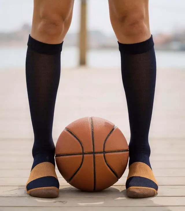 Alt view image 5 of 6 - 5-8 Pairs Compression Socks for Men Circulation 15-20 mmHg Knee High Stockings for Running Hiking Climbing Cycling