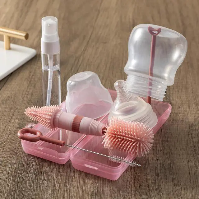Alt view image 3 of 6 - Small Silicone Baby Bottle Brush for Newborn Anti-Colic Baby Bottles | Portable Travel Bottle Cleaner Brush, Suit for Baby Bottles Less Than 8 OZ