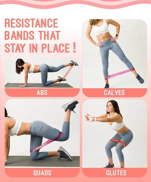 Alt view image 2 of 7 - Resistance Bands for Working Out, Exercise Bands with 5 Resistance Levels, Natural Latex Resistance Bands Designed for Home Fitness, Strength Training and Flexibility Exercises