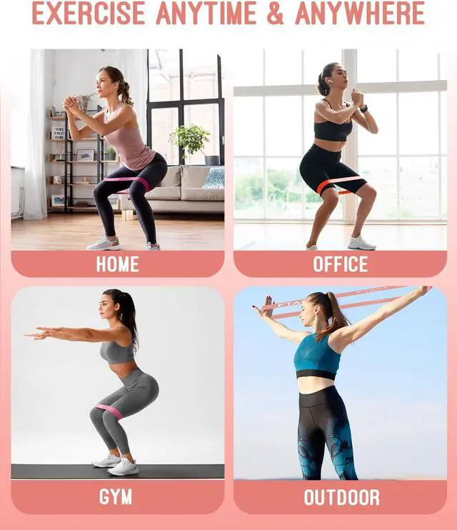 Alt view image 7 of 7 - Resistance Bands for Working Out, Exercise Bands with 5 Resistance Levels, Natural Latex Resistance Bands Designed for Home Fitness, Strength Training and Flexibility Exercises