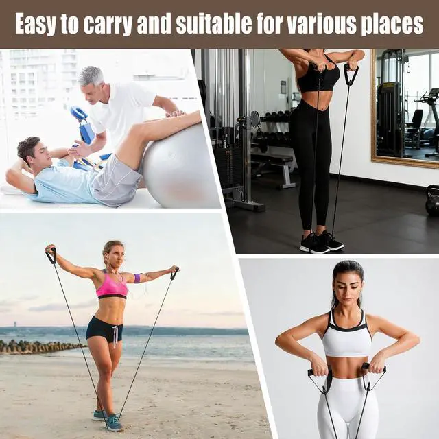 Alt view image 7 of 7 - Resistance Bands Workout Exercise Tube Resistance Bands with Handles