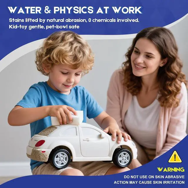 Alt view image 7 of 7 - Magic Sponge Eraser, 10 Pack, 2X Density Melamine Foam | Water-activated melamine foam for scuffs, grease, soap scum, shoe marks, walls, kitchens and bathrooms.