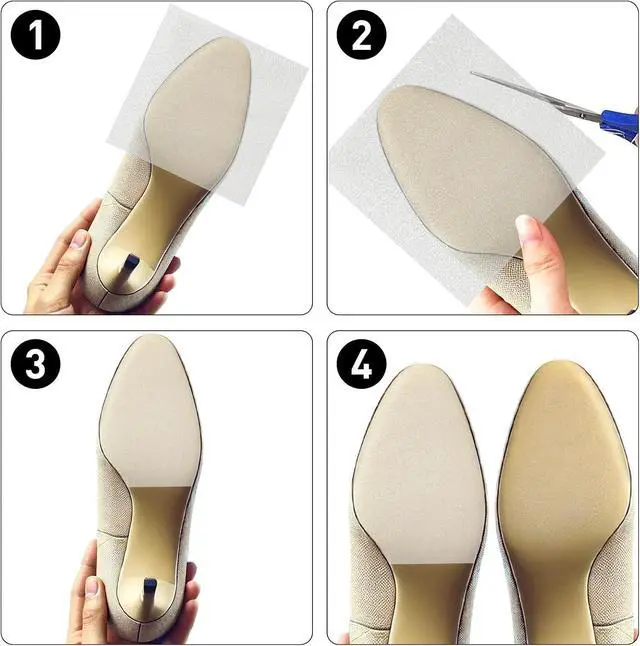Alt view image 2 of 7 - Shoe Care Kits 6 Pack Sole Protector Stickers for High Heel Shoes - Clear CL Compatible for Christian Louboutin Red Bottoms - Universal Fit for All Heels, 10x10cm Sheets
