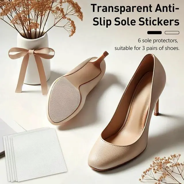 Alt view image 4 of 7 - Shoe Care Kits 6 Pack Sole Protector Stickers for High Heel Shoes - Clear CL Compatible for Christian Louboutin Red Bottoms - Universal Fit for All Heels, 10x10cm Sheets