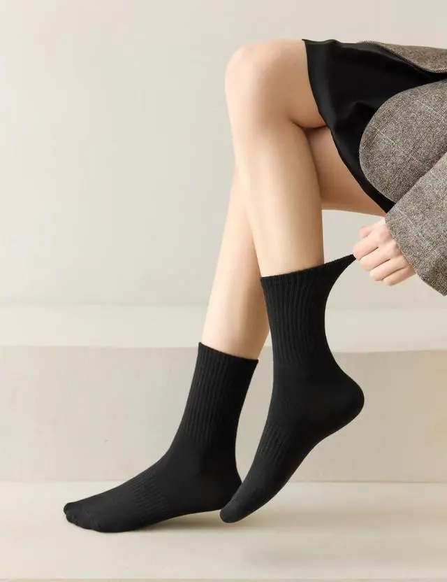 Alt view image 5 of 7 - Rehelu Womens Crew Socks Cotton Long Gym Socks Lightweight Athletic Running Socks