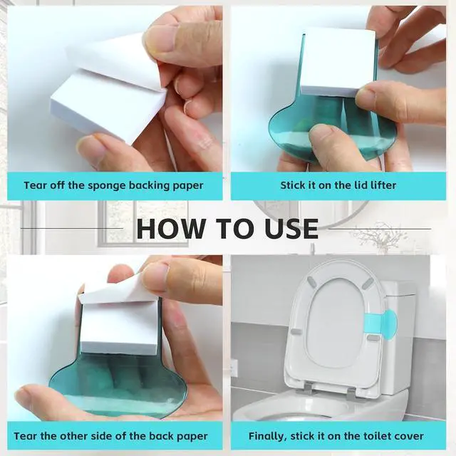Alt view image 5 of 6 - 8Pcs Toilet Lid Lifter,Toilet Seat Lifter Tab,Toilet Cover Handle to Lift,Seat Holder Lift Tools,Toilet Seat Holder Clip,Seat Cover Lifter Bathroom Accessories for Office,Home,Hotel(White,Green)