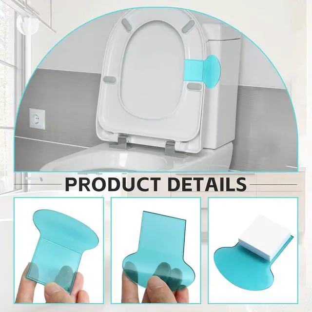 Alt view image 3 of 6 - 8Pcs Toilet Lid Lifter,Toilet Seat Lifter Tab,Toilet Cover Handle to Lift,Seat Holder Lift Tools,Toilet Seat Holder Clip,Seat Cover Lifter Bathroom Accessories for Office,Home,Hotel(White,Green)