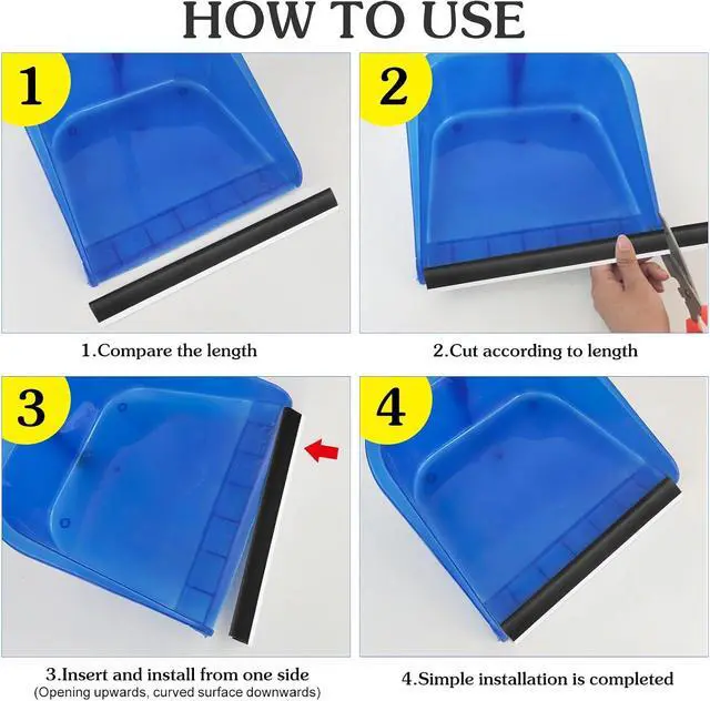 Alt view image 4 of 7 - MAGICLULU 2Pcs Dustpan Edge Replacement Strip, 11.4 Inch Plastic Dust Pan Lip Inlet Pressing Strips for Stand Up Dustpans, Garbage Shovel, Home Office Cleaning Tool Repairs Accessory
