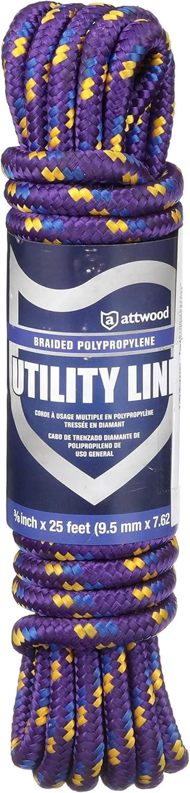 Alt view image 5 of 5 - Attwood Neon Colored Diamond Braided Polypropylene Marine Utility Cord