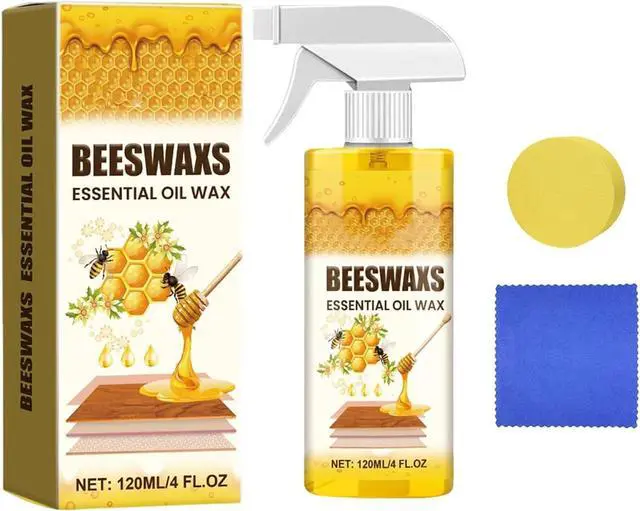 Main image of Beeswax Wood Polish Spray, Natural Furniture Cleaner & Restorer, Removes Scratches, Conditions & Protects Cabinets, Floors, Tables, Multi-Surface Wood Care (4oz)