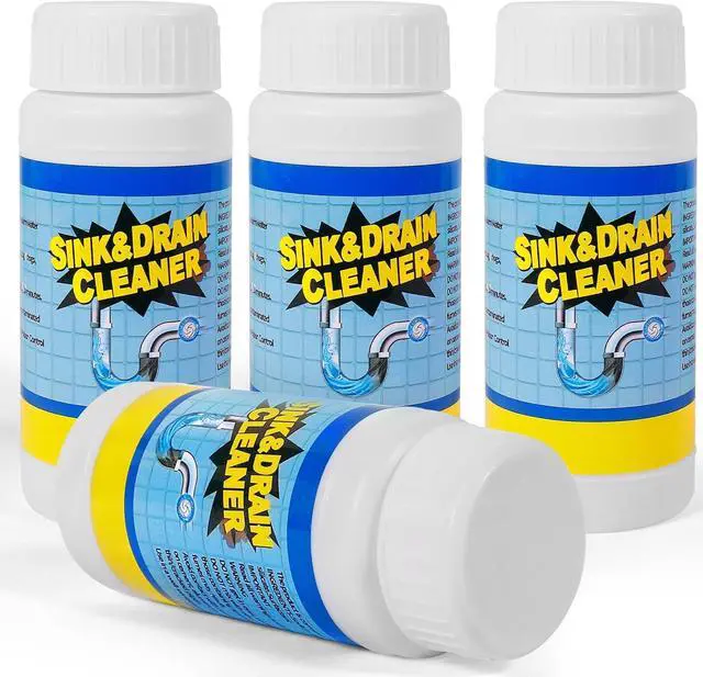 Main image of Drain Clog Remover Powder Kit for Kitchen Bathroom Sink Drains 400g | 4 Pack Powerful Unclogging Sink Drain Cleaner, Breaks Down Grease, Hair & Soap Scum, Restore Drain Flow