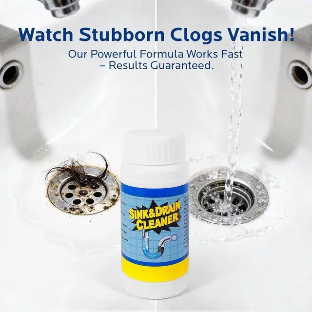 Alt view image 3 of 7 - Drain Clog Remover Powder Kit for Kitchen Bathroom Sink Drains 400g | 4 Pack Powerful Unclogging Sink Drain Cleaner, Breaks Down Grease, Hair & Soap Scum, Restore Drain Flow