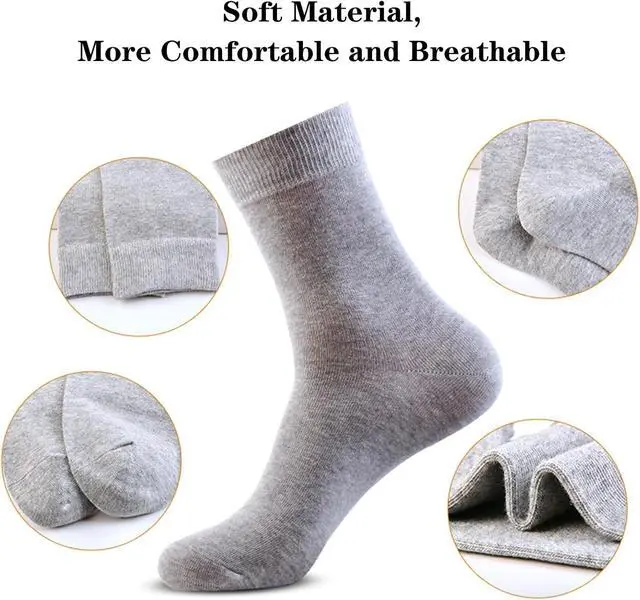 Alt view image 3 of 6 - 8 Pairs Crew Athletic Socks for Men Moisture Wicking Cushion Crew Socks for Sport Running Traveling