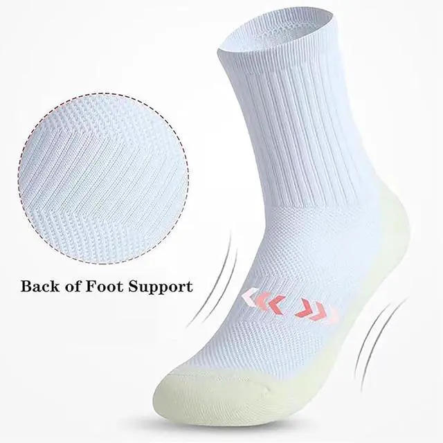 Alt view image 3 of 4 - 6 Pairs 4-12 Years Old Kids Soccer Grip Socks Anti Slip Athletic Socks Cushioned Football Crew Socks for Teens Boys
