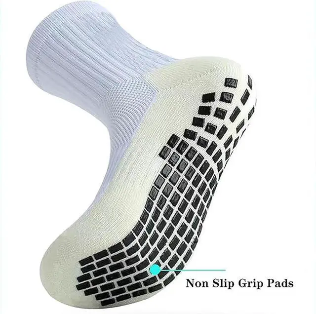 Alt view image 4 of 4 - 6 Pairs 4-12 Years Old Kids Soccer Grip Socks Anti Slip Athletic Socks Cushioned Football Crew Socks for Teens Boys
