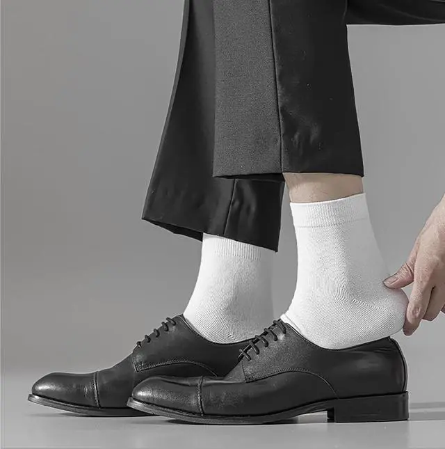 Alt view image 6 of 6 - 8 Pairs Crew Athletic Socks for Men Moisture Wicking Cushion Crew Socks for Sport Running Traveling