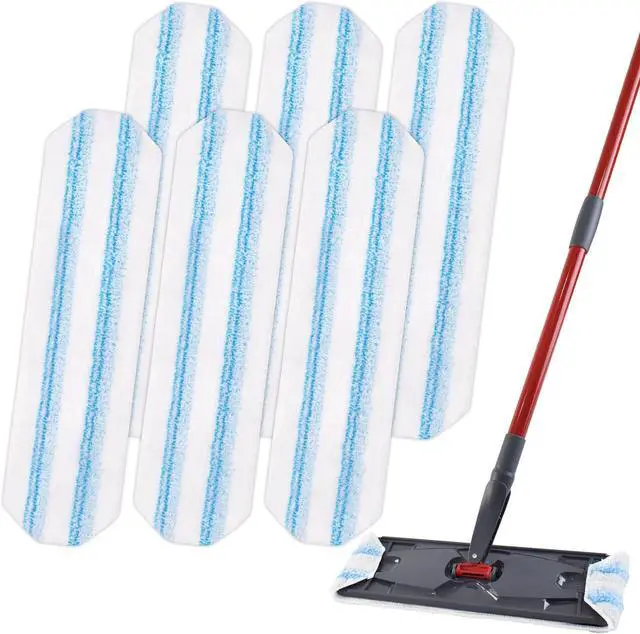 Main image of Mop Replacement Pads for OCedar H2prO Flat Mop System, 6 Pack Mop Pads for Ocedar H2prO Flat Mop, Machine Washable and Reusable Microfiber Mop Heads Replacements, Mop Refills Safe on Various Floors