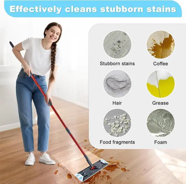 Alt view image 5 of 7 - Mop Replacement Pads for OCedar H2prO Flat Mop System, 6 Pack Mop Pads for Ocedar H2prO Flat Mop, Machine Washable and Reusable Microfiber Mop Heads Replacements, Mop Refills Safe on Various Floors