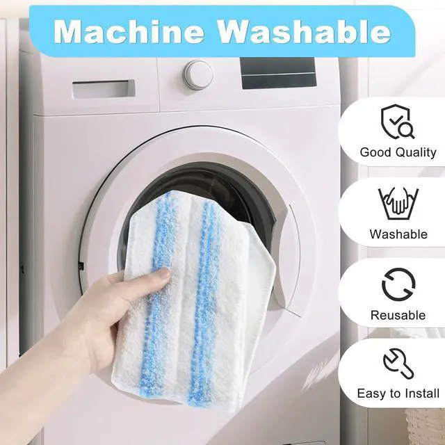Alt view image 7 of 7 - Mop Replacement Pads for OCedar H2prO Flat Mop System, 6 Pack Mop Pads for Ocedar H2prO Flat Mop, Machine Washable and Reusable Microfiber Mop Heads Replacements, Mop Refills Safe on Various Floors