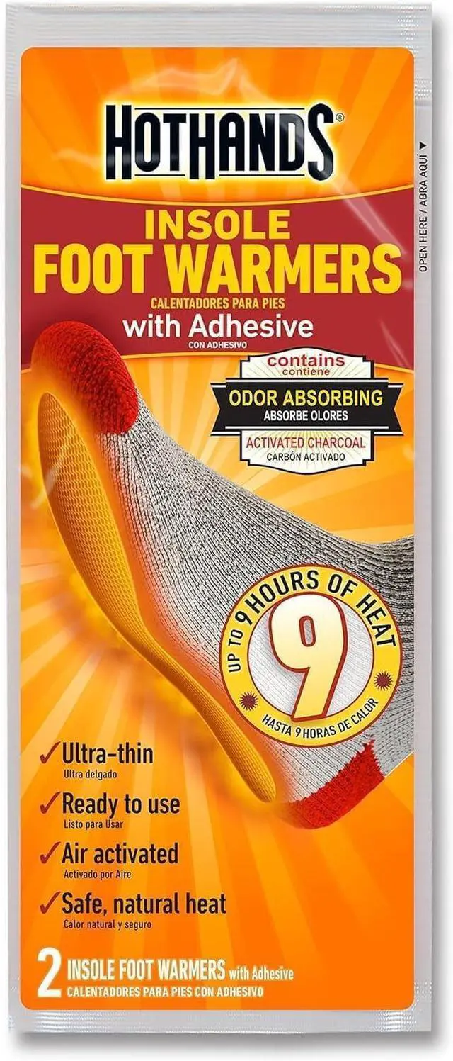 Main image of HotHands Insole Foot Warmers with Adhesive - Long Lasting Safe Natural Odorless Air Activated Warmers - Up to 9 Hours of Heat