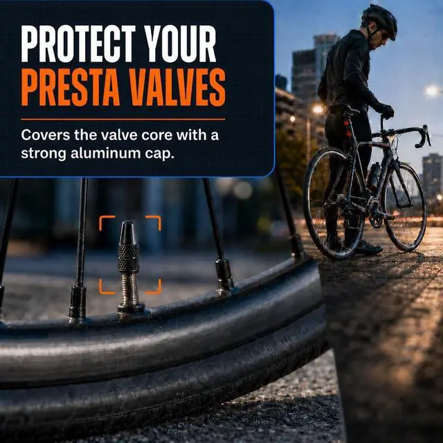 Alt view image 2 of 7 - Presta Valve Caps - Anodized Aluminum - Use On Presta/French Valves - Designs: Bullet, Rocket, Hamburger, Pocket Rocket (4 Pack)