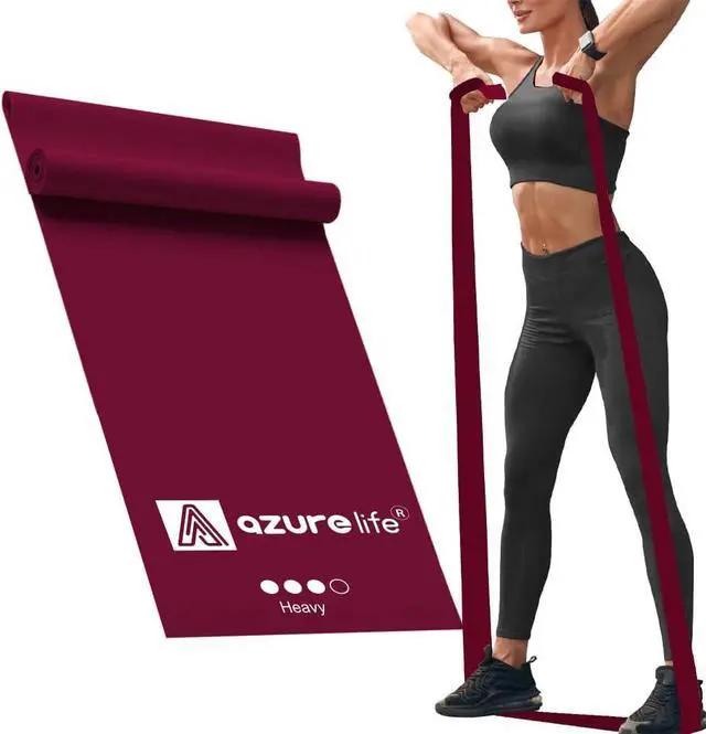 Main image of A AZURELIFE Professional Individual Exercise Resistance Bands, Single 5, 6,7 Ft or 8 Yards Elastic Bands, Non-Latex Stretch Bands for PT, Yoga, Pilates, Rehab, at-Home or The Gym Workouts